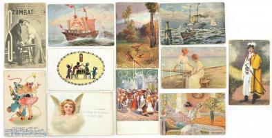 Közel 800 db régi üdvözlő, motívum, művészeti képeslap sok érdekességgel