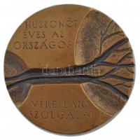 Lisztes István (1942-) ~1974. Huszonöt éves az Országos Vérellátó Szolgálat egyoldalas bronz emlékérem (83mm) T:2 patina