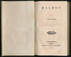 Vajda Péter: Dalhon. II. füzet.]Pest, 1839, Eggenberger József, VIII+209+1p. Első kiadás. A mű 4 füzetben teljes! Egészvászon-kötés, kissé foxing foltos lapokkal.