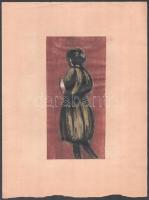 Galambos Margit (?-?): 3 db női alaktanulmány, 1923 körül. Vegyes technika, papír v. hártyapapír, pa...