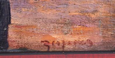 Beszédes László János (1874 - 1922): Gízai piramisok a Nílus felől. Egyiptom, Cairo 1912. Jelzett, O...