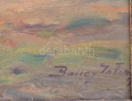 Bauer István (-): Kaszás nő. Olaj, karton, jelzett, keretben, 25x34cm