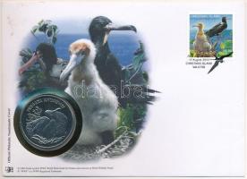 Ausztrália / Karácsony-sziget DN (1991) "A Világ Vadvédelmi Alap (WWF) 30. évfordulója - Fregata Andrewsi (Fehérhasú fregattmadár)" kétoldalas Cu-Ni emlékérem érmés borítékban, bélyeggel és bélyegzéssel, német nyelvű ismertetővel T:PP patina Australia / Christmas Island ND (1991) "30th Anniversary of the World Wildlife Fund - Fregata Andrewsi" two-sided Cu-Ni commemorative medallion in envelope with stamp and cancellation, with German description C:PP patina