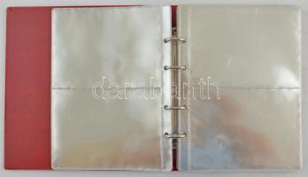 "Münz Briefe aus aller Welt" piros, plüssborítású, négygyűrűs album, 39db kettes osztású b...