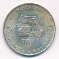 1947. 5Ft Ag "Kossuth" T:1- patina Adamo F8.1