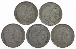 1947. 5Ft Ag "Kossuth" (5x) T:2- patina Adamo F8.1