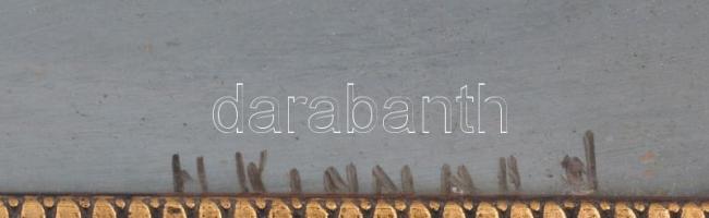 Olvashatatlan jelzéssel: Hajók holdfényben (Moonrise). Olaj, karton. Dekoratív, üvegezett, kissé sér...