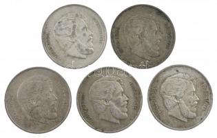 1947. 5Ft Ag "Kossuth" (5x) T:2-,3 patina Adamo F8.1