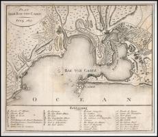 1807 A cadizi öböl rézmetszetű térképe / Plan von Der Ba von Cadiz 1807. Copper plate engraving 28x1...