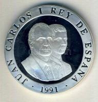 Spanyolország 1991. 2000P Ag "Olimpia-zászló, láng, ötkarika" T:PP