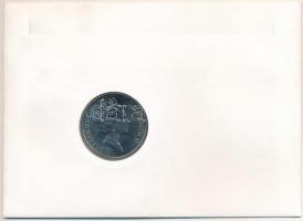 Kelet-Karibi Államok / St. Kitts boríték, benne Bermuda 1986. 1$ Cu-Ni "A Világ Vadvédelmi Alap...