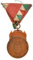 1948. "48-as Díszérem" zománcozott bronz kitüntetés mellszalaggal T:2 kis zománchiba Hunga...