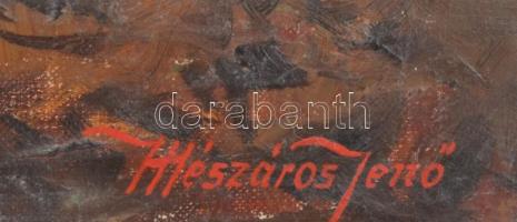 Mészáros Jenő (1883-?): Vízparti verőfény. Olaj, vászon, jelezve jobbra lent. Hátoldalán Műcsarnok, ...