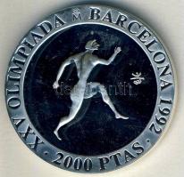 Spanyolország 1990. 2000P Ag "Olimpia - Futás" T:PP