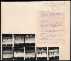 Az MTK - Sztálinvárosi Vasas labdarúgó mérközésen készült 8 db fotó feliratozott kartonon, + későbbi...