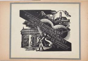 Vegyes Ex Libris tétel, nagyrészt újságból kivágott. Cca. 8x10 cm, cca. 40 db