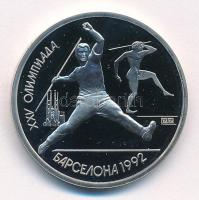 Szovjetunió 1991. 1R Cu-Ni "Nyári Olimpia 1992, Barcelona - Gerelyhajítás" forgalomba nem került emlékkiadás T:PP  Soviet Union 1991. 1 Ruble Cu-Ni "Summer Olympics 1992, Barcelona - Javelin" non-circulating commemorative coin C:PP  Krause Y#290