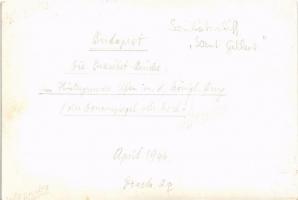 1944 Budapest, Erzsébet híd és királyi vár a háttérben, Sanitätsschiff "Szent Gellért" (kó...