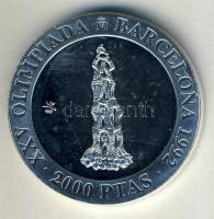 Spanyolország 1990. 2000P Ag "Olimpia-piramis" T:PP