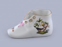 Herendi Rothschild porcelán cipő, kézzel festett, hibátlan, jelzett, 10x5 cm
