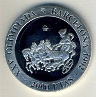Spanyolország 1992. 2000P Ag "Olimpia-fogathajtás" T:PP