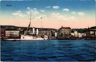 1917 Fiume, Rijeka; kikötő hajókkal / port with steamships