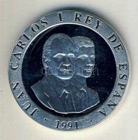 Spanyolország 1991. 2000P Ag "Olimpia-zászló, láng, ötkarika" T:PP