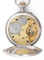 Ezüst (Ag) A. Lange & Söhne Glashütte zsebóra, ezüst, jelzett óralánccal (nettó: 18g). Jelzett, ...