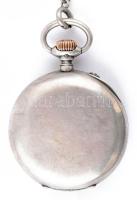 Ezüst (Ag) A. Lange & Söhne Glashütte zsebóra, ezüst, jelzett óralánccal (nettó: 18g). Jelzett, ...