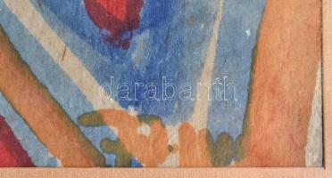 Csepeli Németh Miklós (1934-2012): Pár. Akvarell, papír, jelezve jobbra lent, üvegezett fa keretben,...