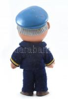 Tengerész játékfigura, kaucsuk, filc ruha, kopásokkal, m: 15 cm