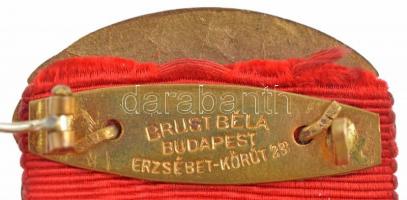 ~1910-1920. "M.Sz. K. A. T. Mozdonyvezetők Országos Szövetsége" zománcozott, aranyozott br...