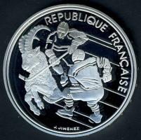 Franciaország 1991. 100Fr Ag "Olimpia-jégkorong" T:PP