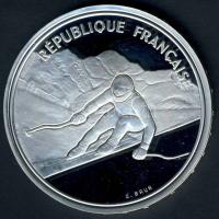 Franciaország 1989. 100Fr Ag "Téli olimpia-alpesi sí" T:PP