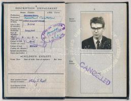1959 Fényképes brit útlevél, francia és spanyol vízumokkal / British passport, with French and Spanish visas