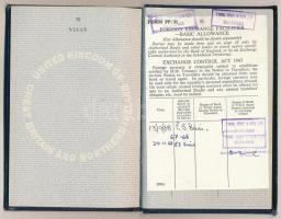 1959 Fényképes brit útlevél, francia és spanyol vízumokkal / British passport, with French and Spani...
