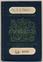 1959 Fényképes brit útlevél, francia és spanyol vízumokkal / British passport, with French and Spani...
