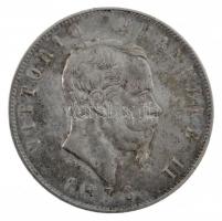 Olaszország 1876M BN 5L Ag "II. Viktor Emánuel" T:2 kis ph., patina Italy 1876M BN 5 Lire ...