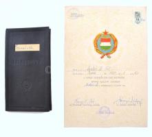 1959-1961 Bp., Magyar Újságírók Országos Szövetsége kétéves újságíró tanfolyamának oklevele és leckekönyve