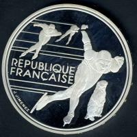 Franciaország 1990. 100Fr Ag "Téli olimpia-gyorskorcsolya" T:PP
