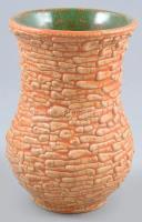 Iparművész jelzett retro kerámia váza repesztett mázzal, hibátlan 32 cm