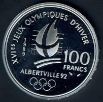 Franciaország 1989. 100Fr Ag "Téli olimpia-jégkorcsolya" T:PP