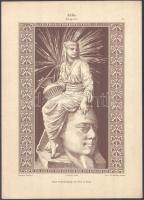 cca 1900 Georg Sturm (1855-1923) tollrajza után: Európa, Afrika és Amerika allegorikus ábrázolása, 3...