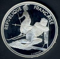 Franciaország 1990. 100Fr Ag "Olimpia-szlalom sí" T:PP