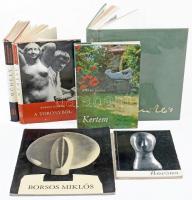 6 db Borsos Miklós szobrászművésszel kapcsolatos kiadvány: L. Kovásznai Viktória: Borsos Miklós; Borsos Miklós kiállítási katalógus; László Gyula: Borsos; Borsos Miklós: Visszanéztem félutamból; A toronyból; B[orsosné] Kéry Ilona: Kertem.
