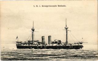 SMS Kronprinzessin Erzherzogin Stephanie (Stefanie) Panzerschiff. K.u.K. Kriegsmarine / Osztrák-Magyar Haditengerészet páncélos csatahajója / Austro-Hungarian Navy ironclad warship. G. Fano Pola 1907-08.