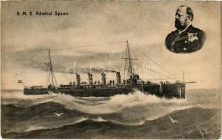 SMS Admiral Spaun az Osztrák-Magyar Haditengerészet gyorscirkálója / K.u.K. Kriegsmarine / WWI Austro-Hungarian Navy light cruiser SMS Admiral Spaun. G. Fano Pola 1908-09 17. (EB)