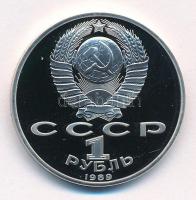 Szovjetunió 1989. 1R Cu-Ni "Mihai Eminescu román költő" forgalmi emlékkiadás tanúsítvánnya...