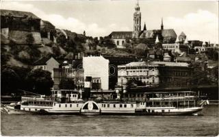 1966 SZABADSÁG gőzüzemű oldalkerekes személyhajó Budapesten. Képzőművészeti Alap / Hungarian passenger steamship