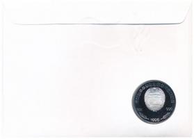 Észak-Korea 1996. 500W Ag "Atléták - 1996 Olimpiai Játékok" érmés borítékban, bélyeggel, b...